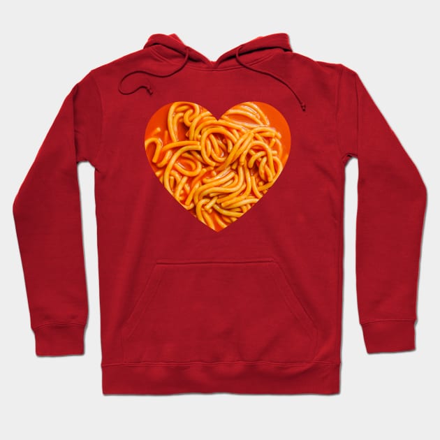 Spaghetti Noodles in Tomato Sauce Photo Heart Love Hoodie by love-fi